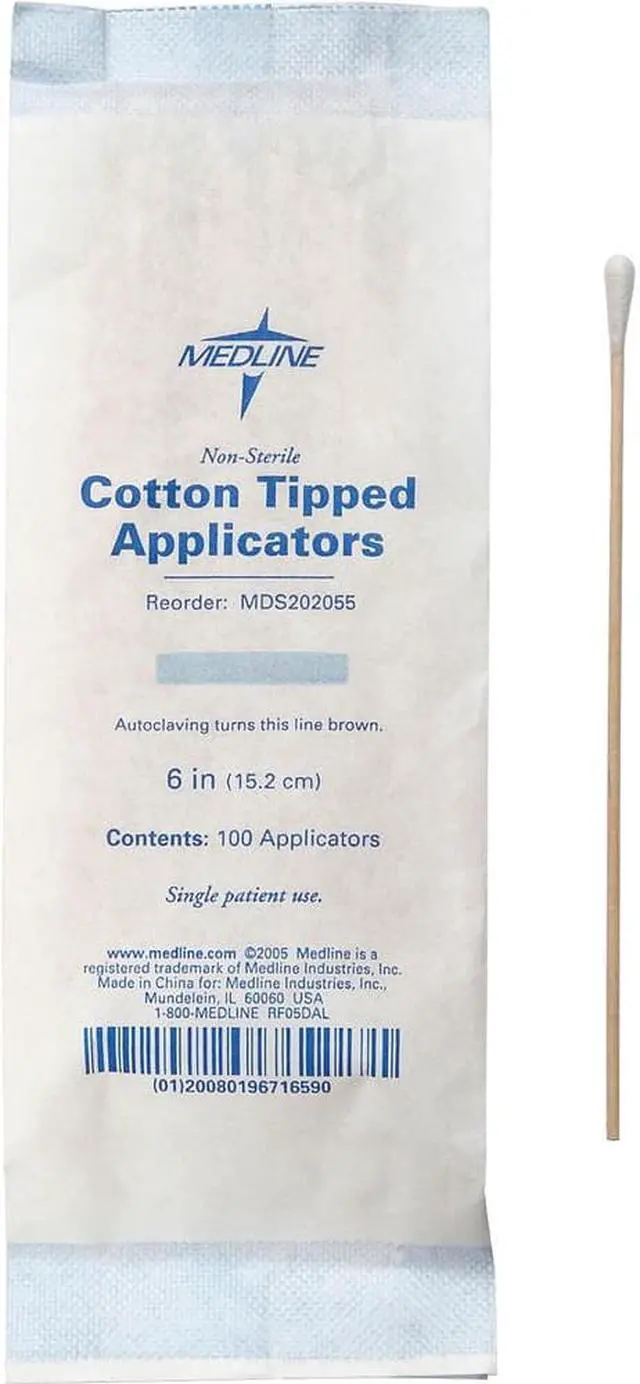 Alt view image 5 of 8 - 1000 Medline Wood Cotton-tipped NonSterile Applicators