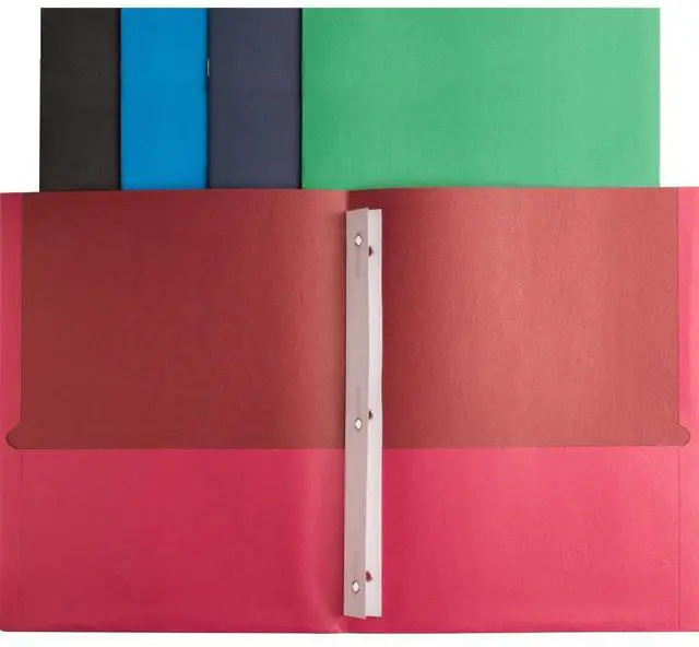 Alt view image 4 of 10 - Business Source 2-Pocket Folders 100 Sh Cap Ltr 9-1/2"x11" 25/BX AST 78531