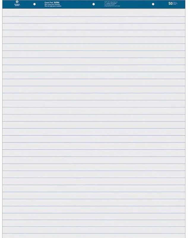 Alt view image 7 of 8 - Business Source Easel Pad Ruled 50 Sheets 27"x34" 4/CT White 36586