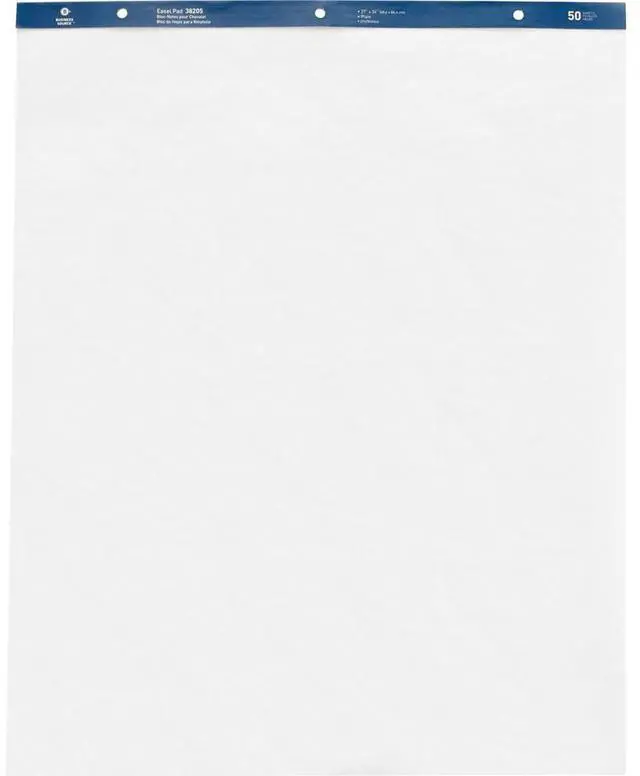 Alt view image 2 of 4 - Business Source Standard Easel Pads Plain 27"x34" 50 Sheets 4/CT White 38205