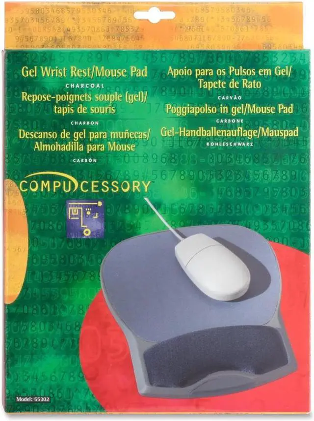 Alt view image 7 of 9 - Compucessory 55302 Comp Gel Mouse Pad with Wrist Rest