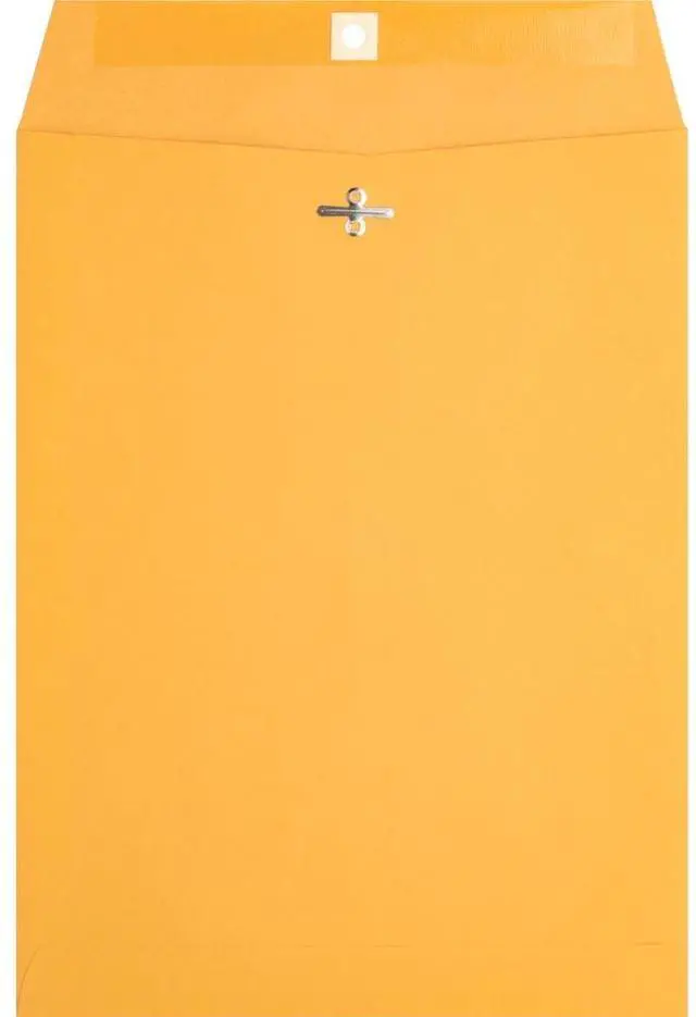 Alt view image 7 of 13 - Business Source Clasp Envelopes 28 lb. 9"x12" 100/BX Brown Kraft 36663