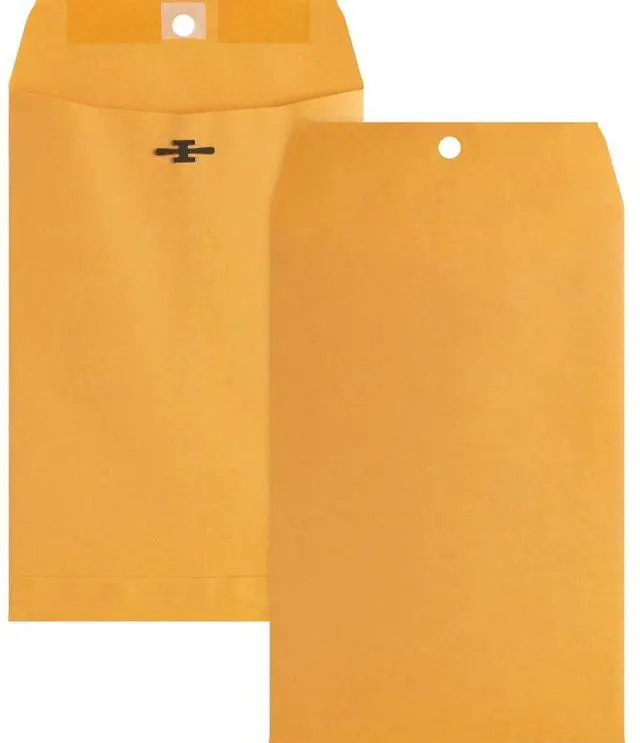 Alt view image 8 of 17 - Business Source Clasp Envelopes 28 lb. 6"x9" 100/BX Brown Kraft 36660