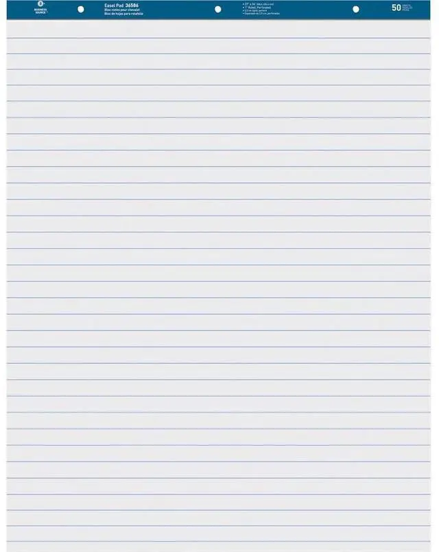 Alt view image 3 of 5 - Business Source Easel Pad Ruled 50 Sheets 27"x34" 2/CT White 38590