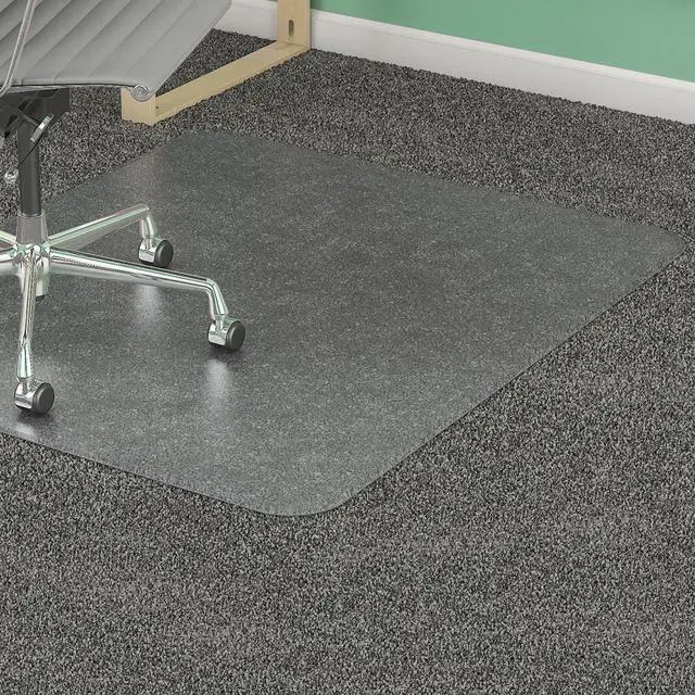 Alt view image 14 of 16 - Lorell 25754 PlushMat Chair Mat 60" Length x 46" Width x 0.13" Thickness Overall - Vinyl - Clear