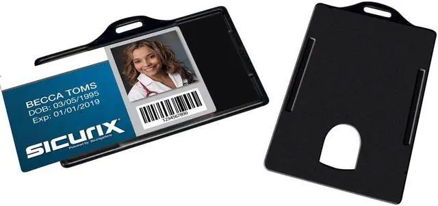Alt view image 5 of 6 - Baumgartens ID Card Holders,Horizontal,3-3/8"x2-1/8"25/PK,Black 68310