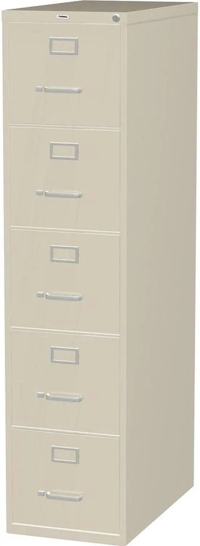 Alt view image 5 of 9 - Lorell Commercial Grade Vertical File Cabinet - 15" x 26.5" x 61" - 5 x Drawer(s) for File - Letter - Vertical - Ball-be