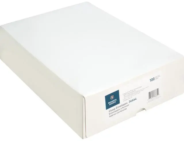 Alt view image 10 of 18 - Business Source Clasp Envelopes 28 lb. 9-1/2"x12-1/2" 100/BX Brown Kraft 36664