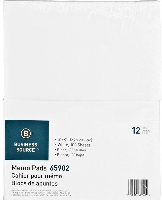 Alt view image 3 of 4 - Business Source Memo Pads Unruled 15lb. 5"x8" 100 Sheets White 65902