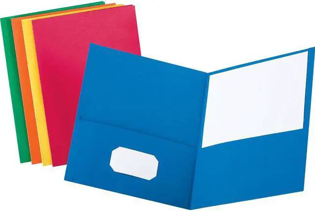 Alt view image 6 of 6 - Oxford Twin-Pocket Folder Embossed Leather Grain Paper Light Blue 25/Box 57501