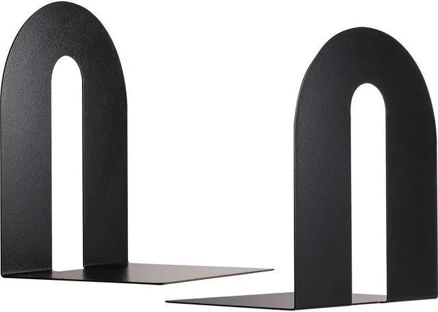 Alt view image 6 of 17 - Officemate Heavy Duty Bookends, Nonskid, 8" X 8" X 10", Steel, Black 93142