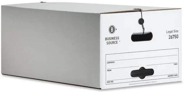 Alt view image 4 of 7 - Business Source Storage Boxes Legal 350 lbs. 15"x24"x10" 12/CT White 26750