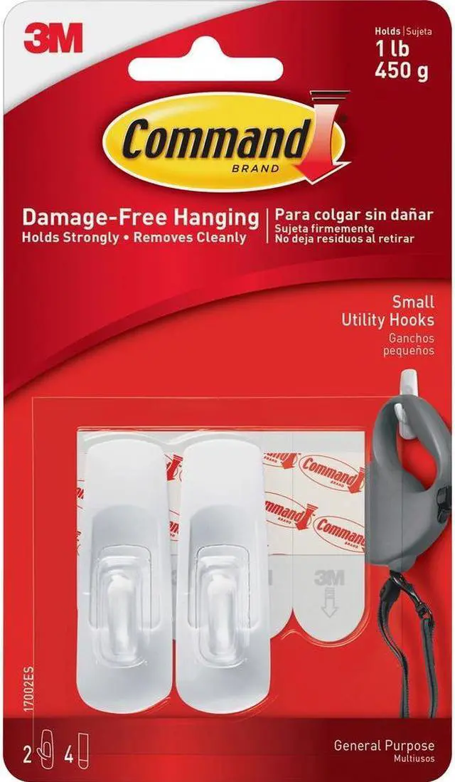 Alt view image 5 of 7 - 3M 17002 Command Small Hooks 2 hooks, 4 strips