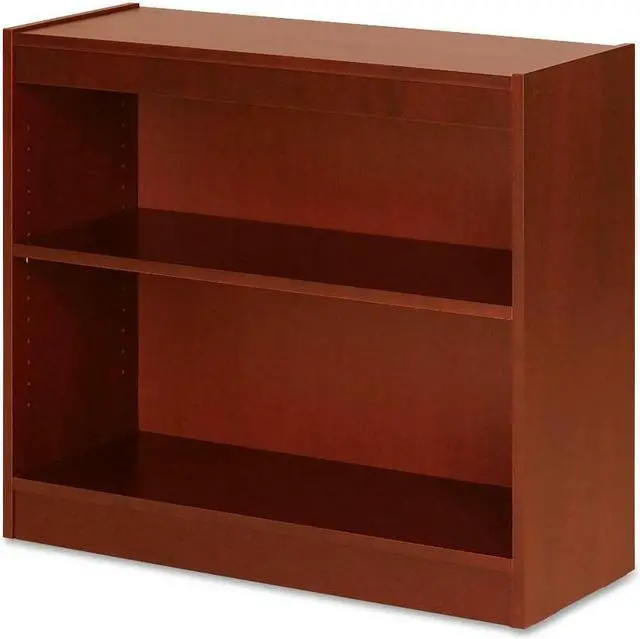 Alt view image 6 of 8 - Lorell 2 Shelf Panel Bookcase 36"x12"x30" Cherry 89050