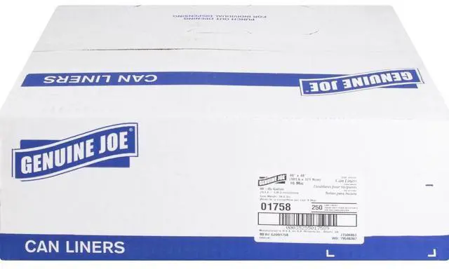 Alt view image 13 of 14 - Genuine Joe High Density Can Liners 40-45 Gal 40"x48" 250/CT CL 01758