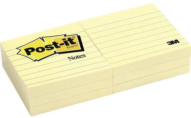 Alt view image 12 of 18 - 3M Post-it Notes Lined 3"x3" 100 Sheets/PD 12/PK Yellow 630SS