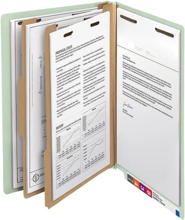 Alt view image 4 of 14 - Smead Classificatn Folders Lgl Recycled 2 Div 10/BX GY Green 29802