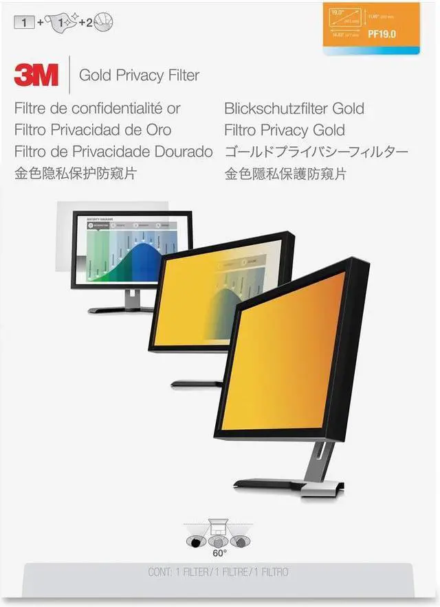 Alt view image 17 of 20 - 3M Gold Standard Monitor Privacy Filter GPF190