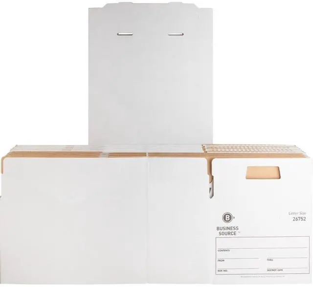 Alt view image 4 of 8 - Business Source Storage Boxes Ltr 500 lb 12"x24"x10" 12/CT White 26752