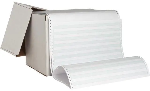 Alt view image 3 of 5 - Sparco Computer Paper 20 lb. 1Prt 14-7/8"x8-1/2" 2600/CT 1/2"GN Bar 02182