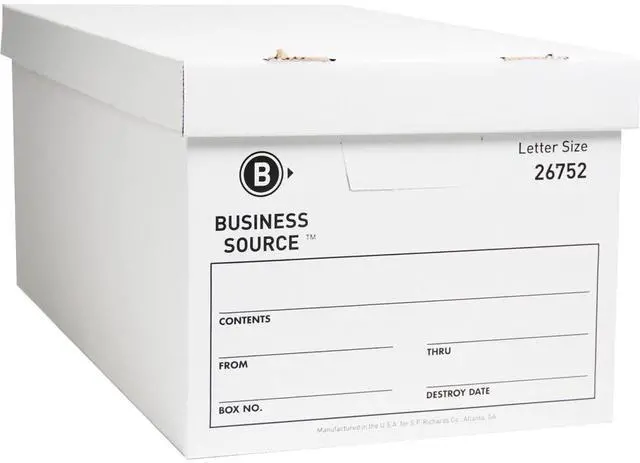 Alt view image 3 of 8 - Business Source Storage Boxes Ltr 500 lb 12"x24"x10" 12/CT White 26752
