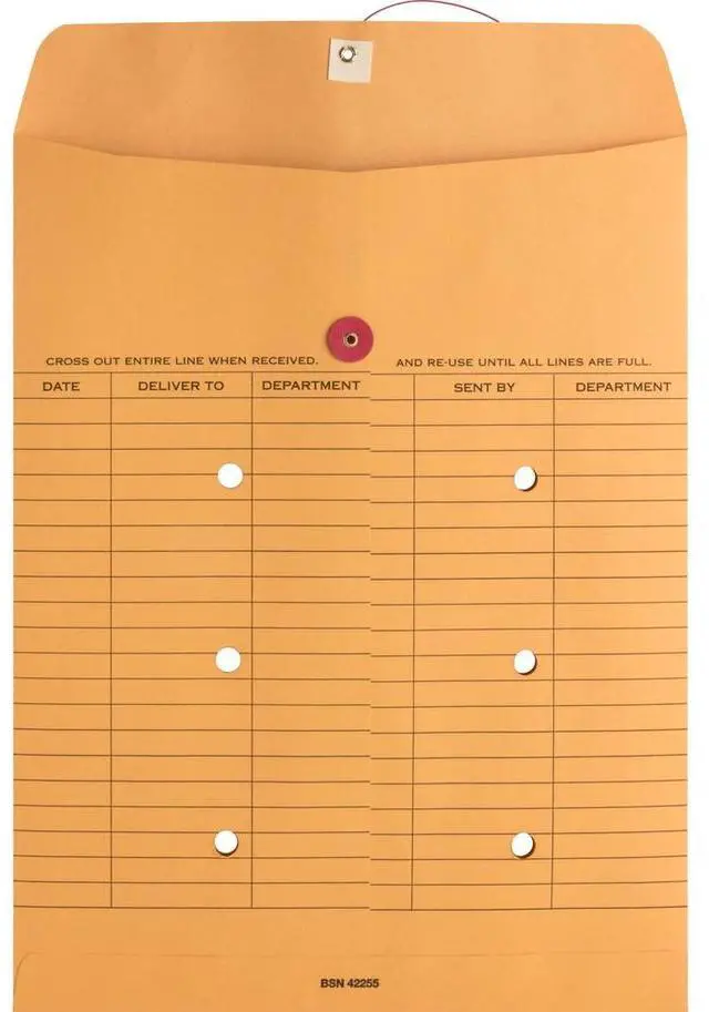 Alt view image 9 of 11 - Inter-Dept.Envelopes Str/Button Close 10"x13" 100/CT Kraft