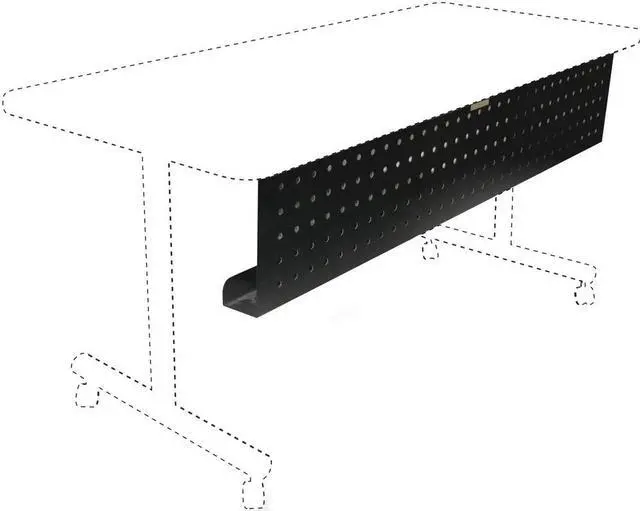 Alt view image 9 of 12 - Lorell 60686 Rectangular Training Table Modesty Panel 66" Width x 3" Depth x 10" Height - Steel - Black