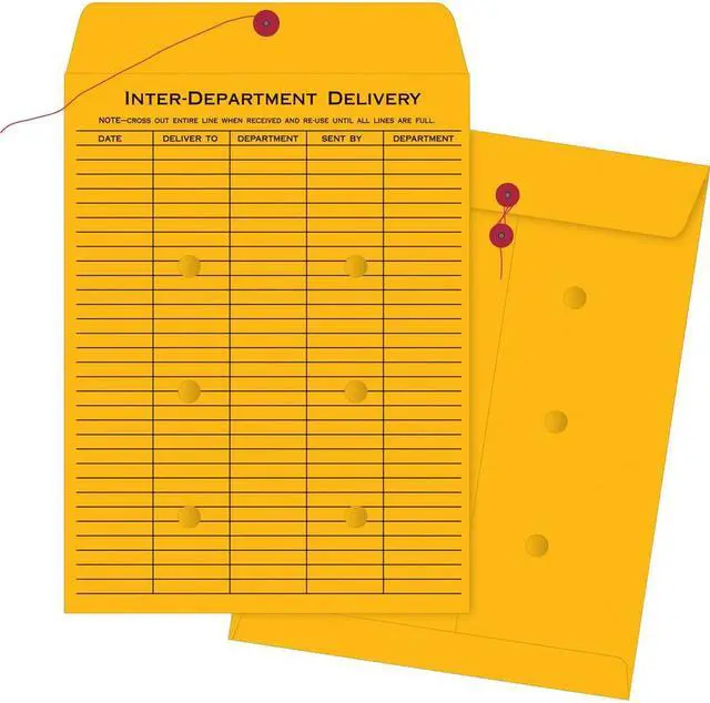 Alt view image 2 of 6 - Business Source Inter-Dept Envelopes Str/Button 32lb 10"x15" 100/BX BKFT 04546