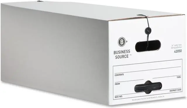 Alt view image 8 of 10 - Business Source Storage Boxes Letter 350 lbs. 12"x24"x10" 12/CT White 42050