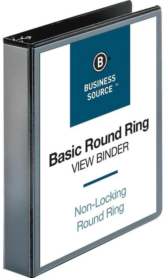 Alt view image 8 of 11 - Business Source View Binder w/ 2 Inside Pockets 1-1/2" Capacity Black 09954