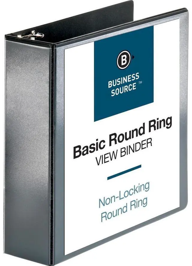 Alt view image 7 of 12 - Business Source View Binder w/ 2 Inside Pockets 3" Capacity Black 09958