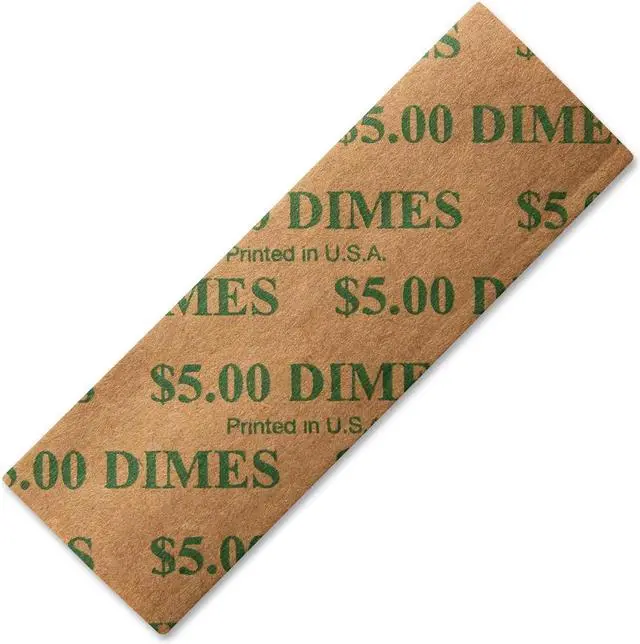 Alt view image 6 of 8 - PM Company 53010 Tubular Coin Wrappers, Dimes, $5, Pop-Open Wrappers, 1000/Pack