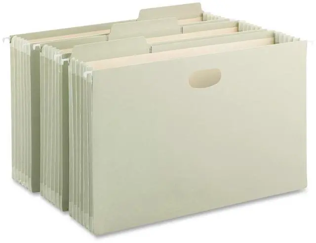 Alt view image 5 of 6 - Smead Manufacturing Company SMD64324 Hanging Pockets- Heavy Duty- 5-.25in..- Exp.- Legal- Moss
