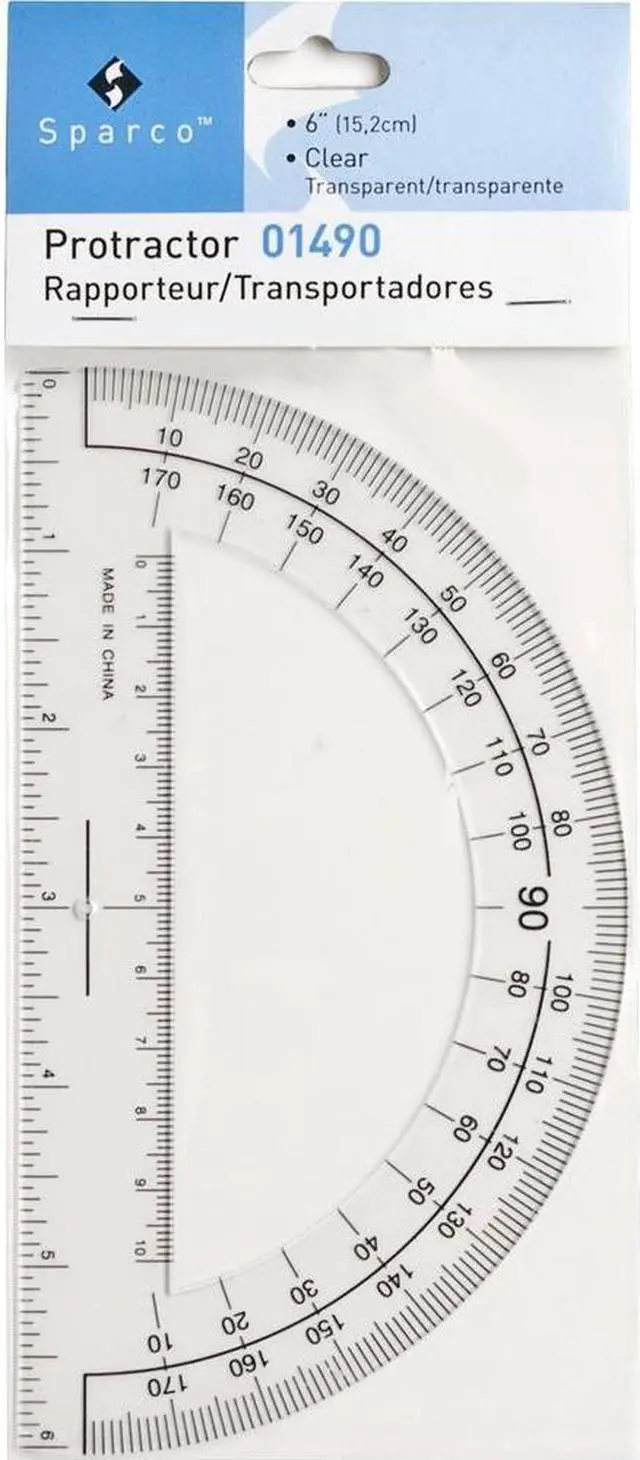 Alt view image 3 of 3 - Sparco Plastic Protractor 6" Ruler Base Clear 01490