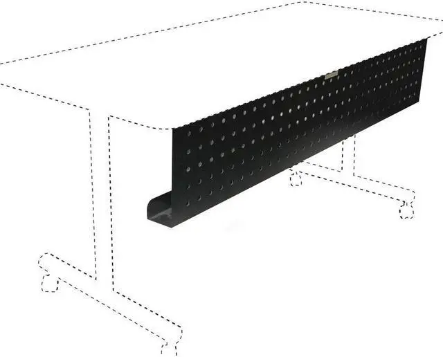 Alt view image 10 of 12 - Lorell 60686 Rectangular Training Table Modesty Panel 66" Width x 3" Depth x 10" Height - Steel - Black