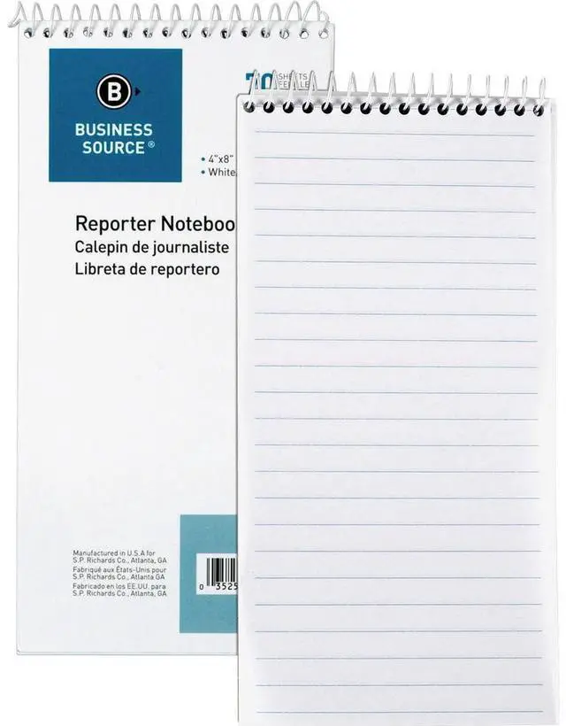 Alt view image 2 of 9 - Business Source Reporter's Pocket Notebook Ruled Spiral 4"x8" 70 Shts WE 10972