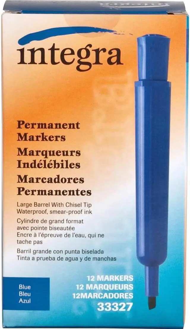 Alt view image 12 of 14 - Integra Permanent Marker Chisel Tip Blue 33327