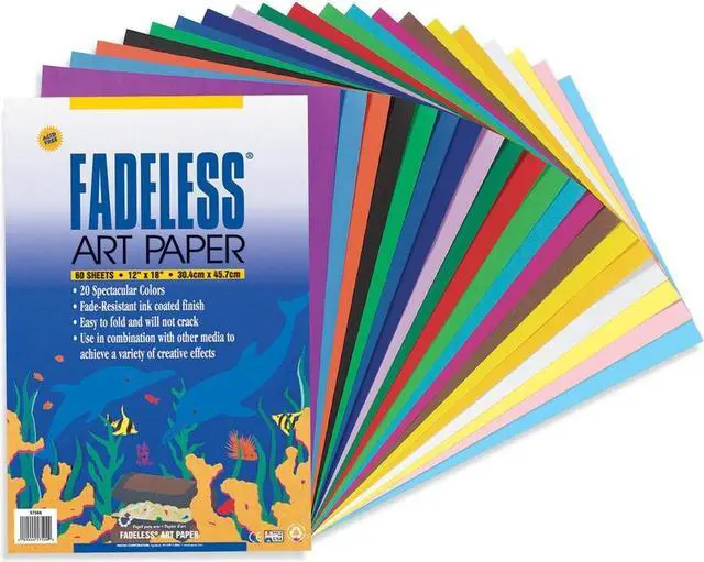 Alt view image 6 of 7 - Pacon Fadeless Sheets 12"x18" 60 Sh/PK 20 Assorted Colors 57504