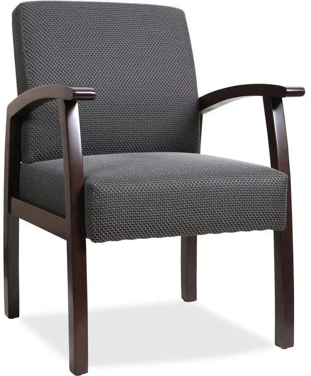 Alt view image 9 of 16 - Lorell Guest Chairs 24"x25"x35-1/2" Charcoal/Espresso frame 68555