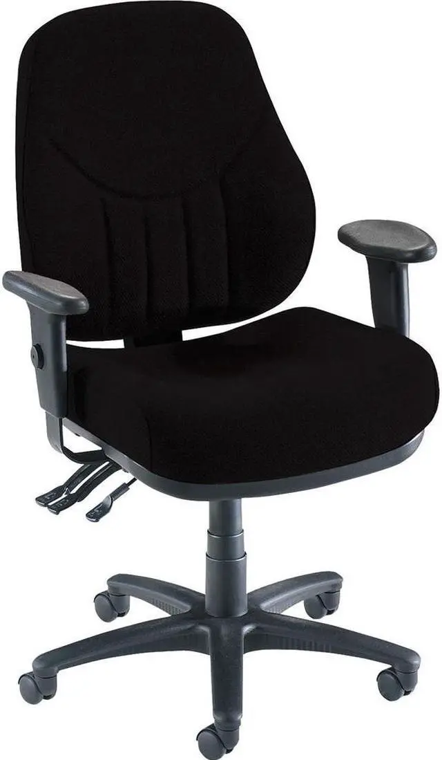 Alt view image 9 of 12 - Lorell Multi-Task Chair High-Back 26-7/8"x26"x39"to42-1/2" Black 81103