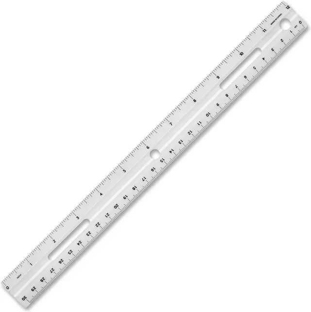 Alt view image 3 of 4 - Business Source Plastic Ruler Beveled Edges 12"L White 32365