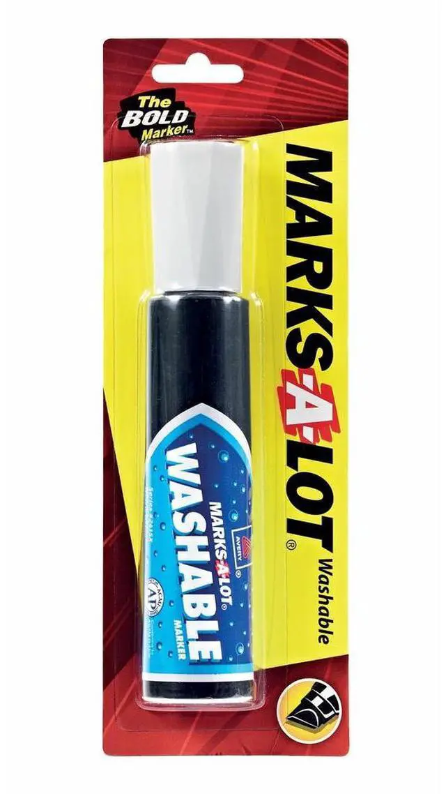 Alt view image 4 of 6 - Avery Jumbo Tip Markers Washable Desk Style Chisel Tip Black 24158