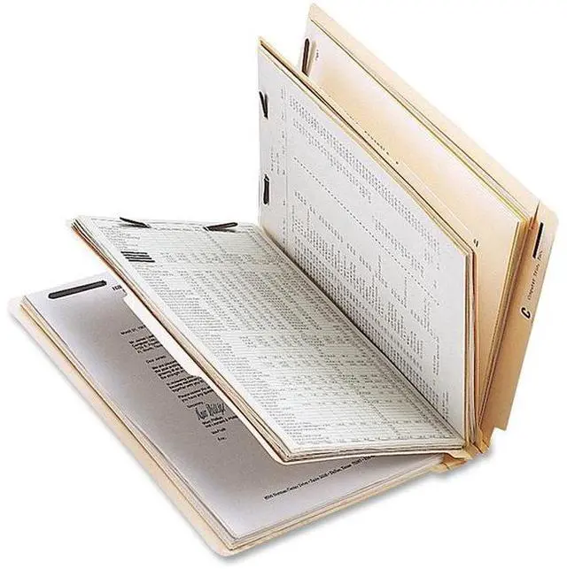 Alt view image 4 of 5 - Sparco Classificatn Folders w/Fasteners 2 Divider Ltr 10/BX Manila SP17254