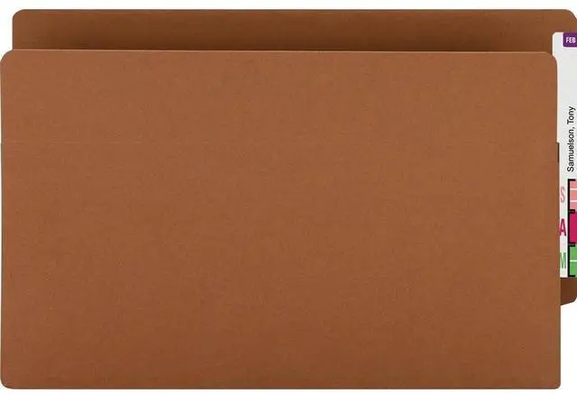 Alt view image 5 of 6 - Smead Manufacturing Company SMD73611 Pocket- End Tab- Recycled- 3-.50in. Exp- Lgl- Redrope