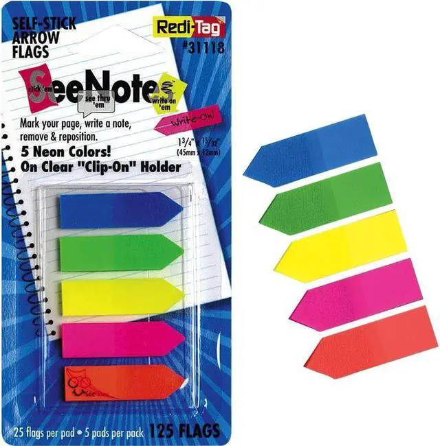 Alt view image 3 of 12 - Redi-Tag See-Through Arrow Flag 12 PK/BX