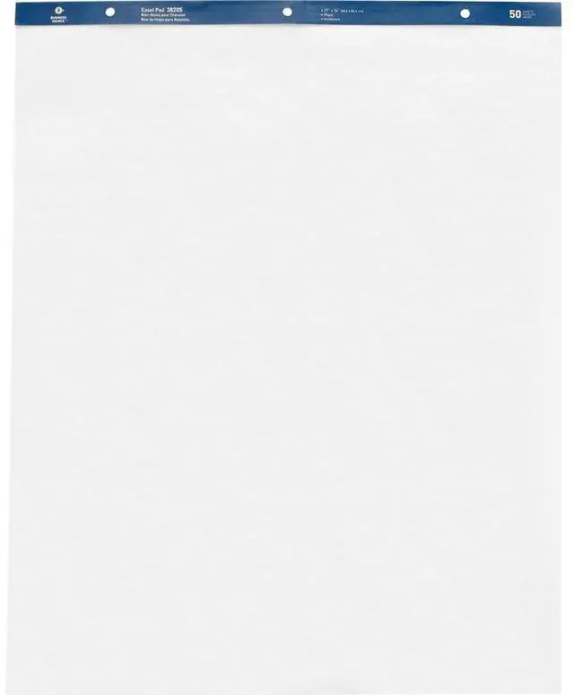 Alt view image 3 of 4 - Business Source Standard Easel Pads Plain 27"x34" 50 Sheets 4/CT White 38205