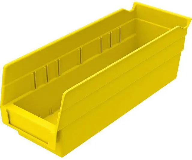 Alt view image 4 of 6 - Akro-Mils Shelf Bin - 4" Height x 4.1" Width x 11.6" Depth - Polypropylene - Yellow