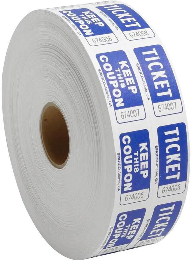 Alt view image 3 of 4 - Sparco Ticket Roll Double w/Coupon 2000/RL Blue 99230