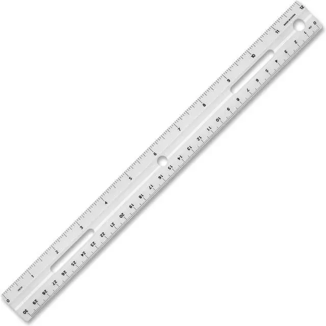 Alt view image 2 of 4 - Business Source Plastic Ruler Beveled Edges 12"L White 32365