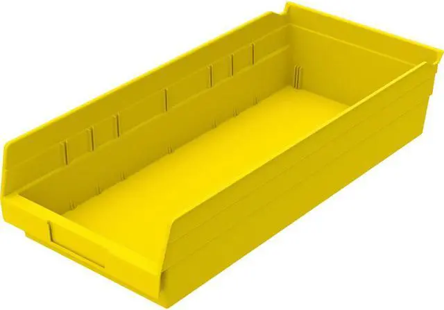 Alt view image 4 of 4 - Akro-Mils Shelf Bin - 4" Height x 8.4" Width x 17.9" Depth - Polypropylene - Yellow